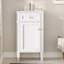 Meuble-lavabo de salle de bain avec lavabo en céramique, ensemble de meuble-lavabo simple autoportant avec porte à fermeture douce, tablette réglable, style français, pieds pleins-130545050-130545051