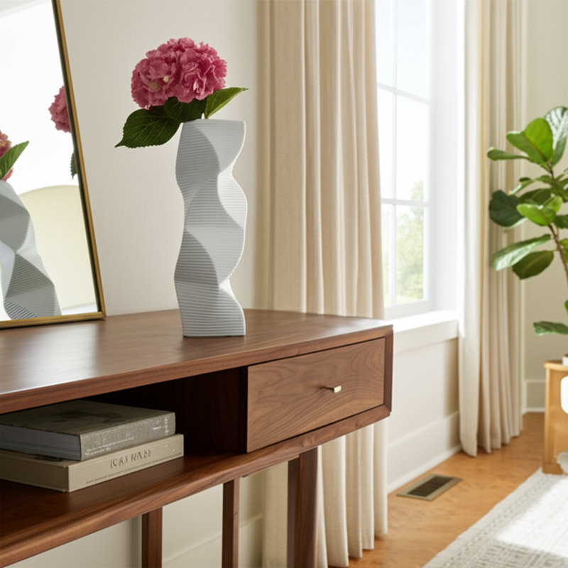 Salzburg White Vase, Overall Height- 16"