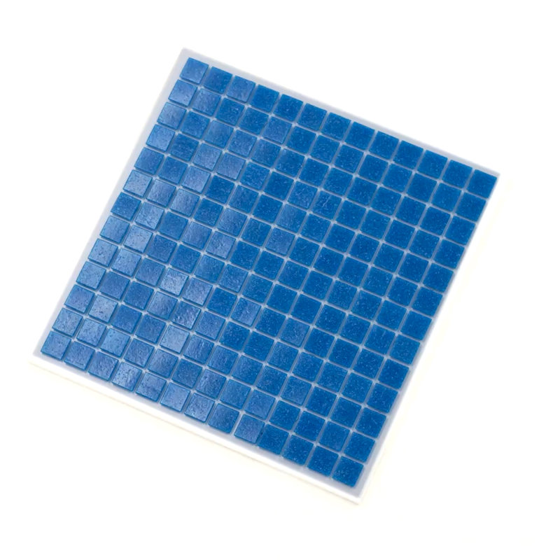 Carreau de mosaïque pour mur et plancher en verre 0,8 po x 0,8 po Dune, Bleu azur