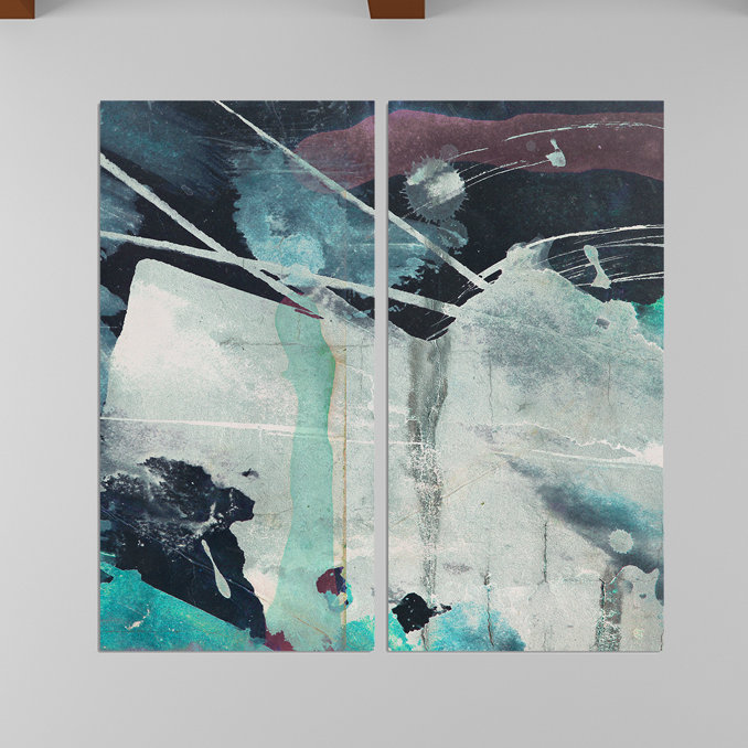 'Bueno Exchange XLIV' 2 Piece Painting Print on Wrapped Canvas Set