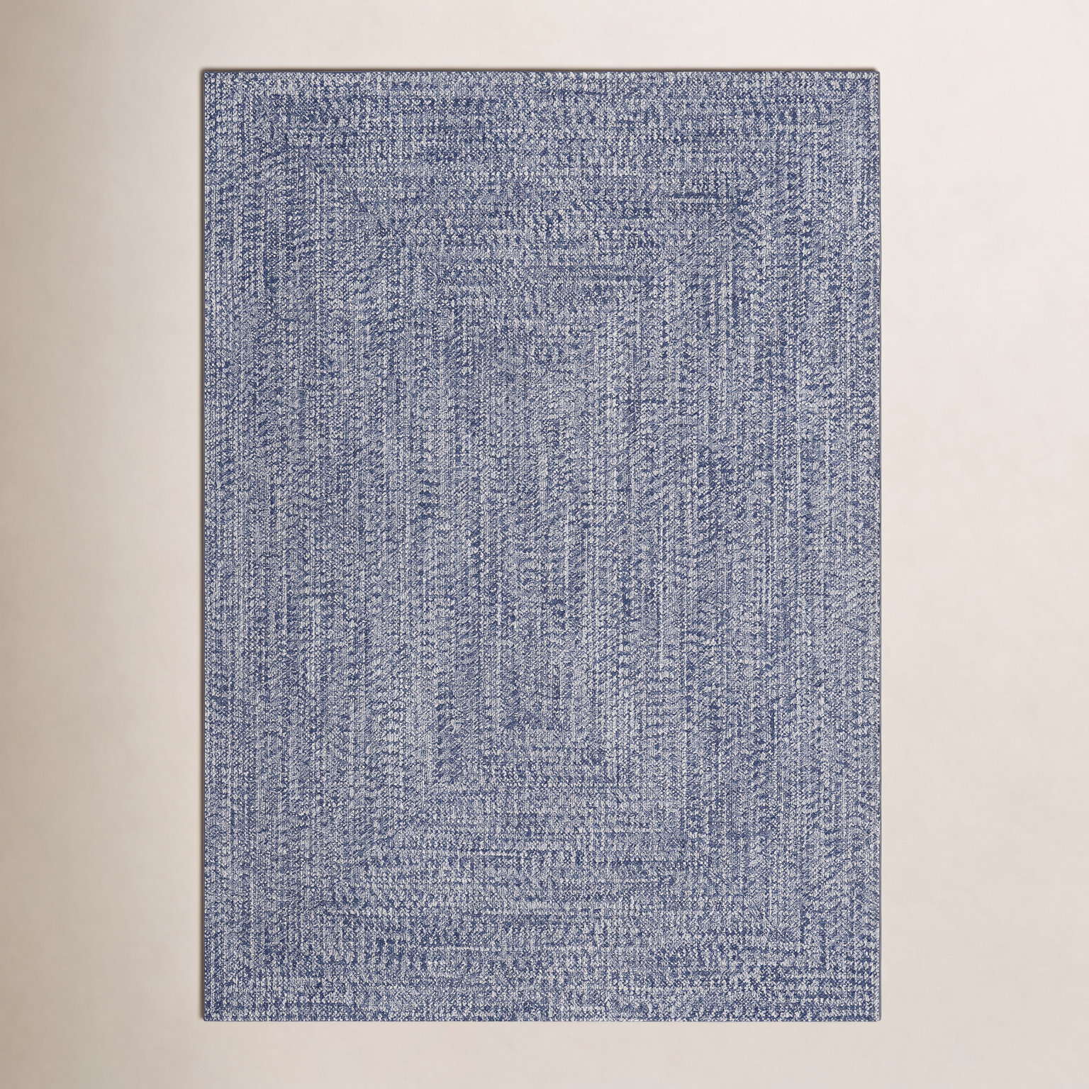 Amei Blue Hand-Braided Outdoor Rug, Rectangle 3' x 5'