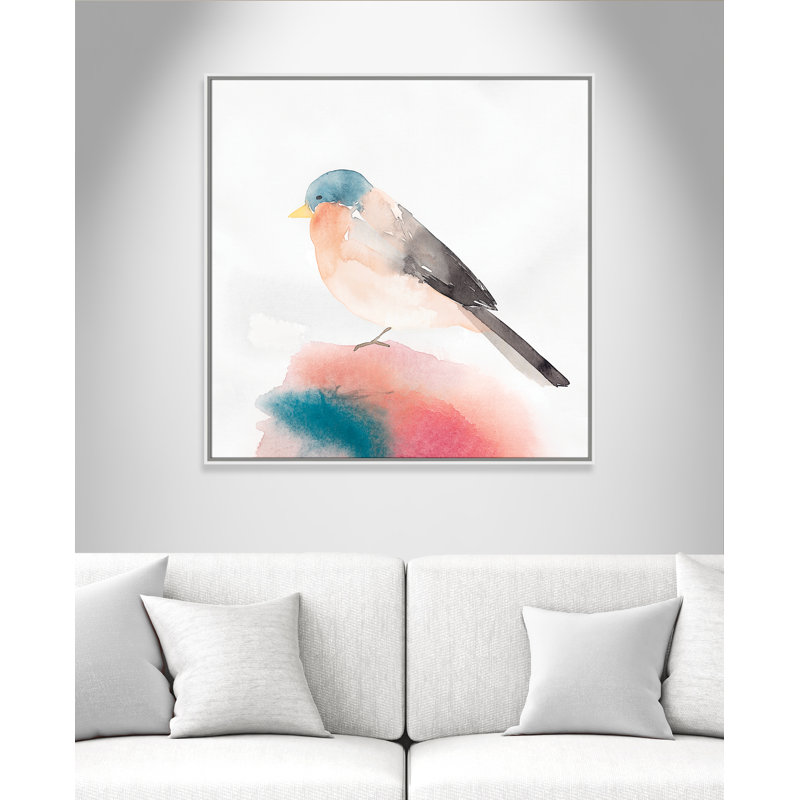Chickadee II par Casa Fine Arts, Pas de tapis, H 37,5 po x l 37,5 po x P 2 po, Toile blanche encadrée