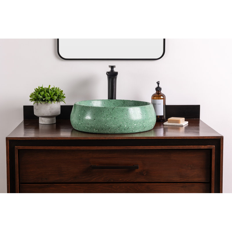 Lavabo vasque de salle de bain circulaire Dover, Green Quartz