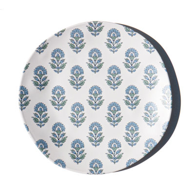 Kashmir NewWave Melamine Salad Plate - Blue - 8.5" - Set of 6