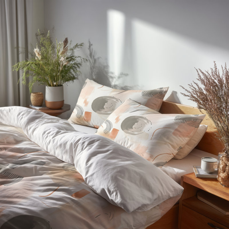 Ensemble de housse de couette Modern Bedding 3 - Grey Gentle Marks, Housse de couette très grand et 2 très grandes t