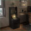 Table de chevet moderne moderne avec station de charge, rangement et veilleuse - noir-983732175