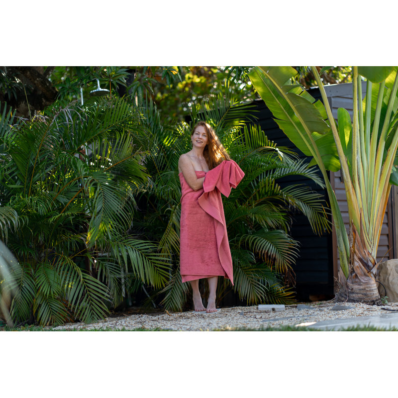 Ensemble de serviettes de bain 100% coton 2 pièces Lorena, Rose rose