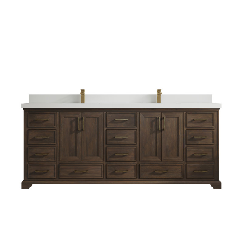 Ensemble de meuble-lavabo double l 84 po, Blanc pur