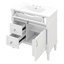 Meuble-lavabo sur pied 36 po avec lavabo, armoire de salle de bain autoportante avec vasque en céramique, tiroir rabattable, tablette réglable, 2 tiroirs-1146504563
