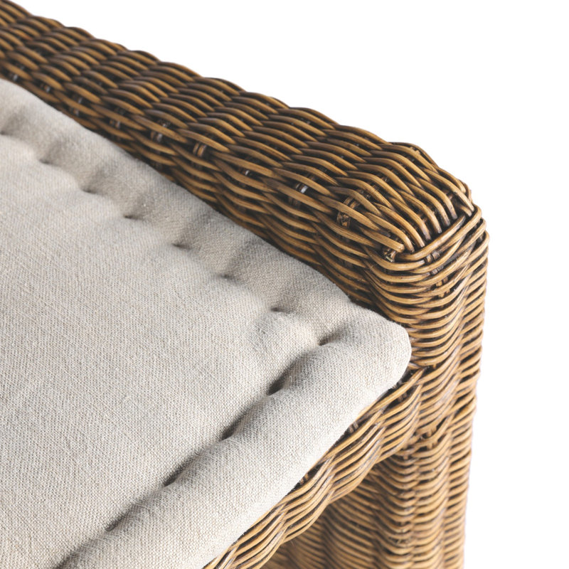 Senna Woven Dining Bench, 33" H x 49" W x 26.25" D