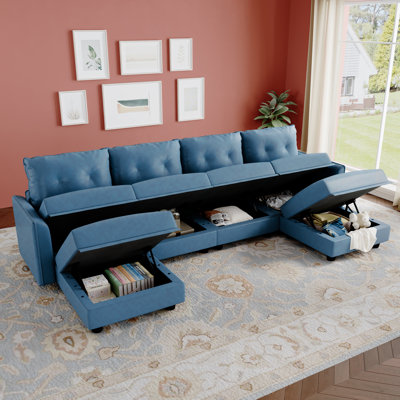Canapé modulaire en U avec repose-pieds 6 pièces Zendejas