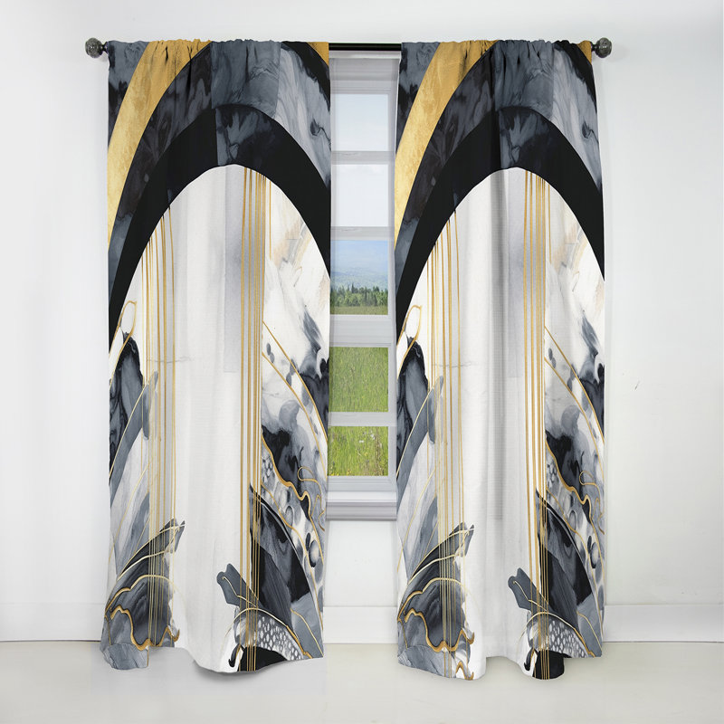 Slagle - Abstract Marble Curtain - Blackout Marble Curtain - 1 Panels, 52" W x 108" L