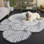 Tapis d'intérieur floral en laine et coton touffeté à la main Fifth Avenue-1907491345