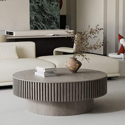Table basse ronde avec rangement, table d'appoint pour salon, chambre à coucher, appartement ou bureau