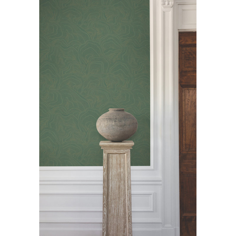 Geodes Abstract Metallic Wallpaper Double Roll, Green