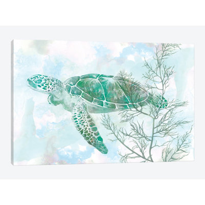 «Watercolor Sea Turtle II», reproduction d'impression sur toile
