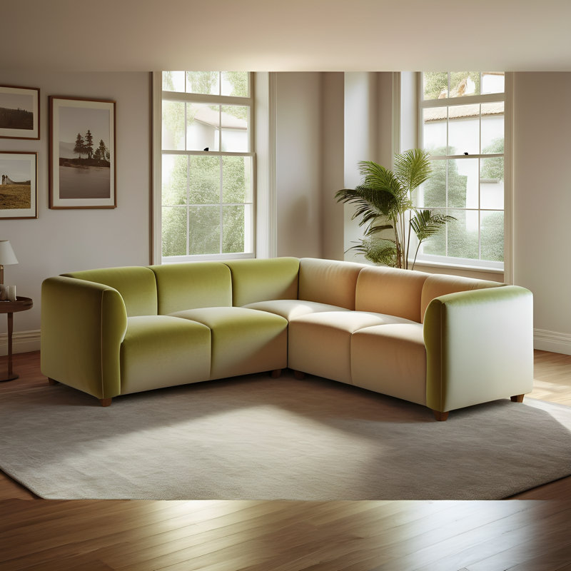 Canapé modulaire rembourré 5 pièces Datura, Vert