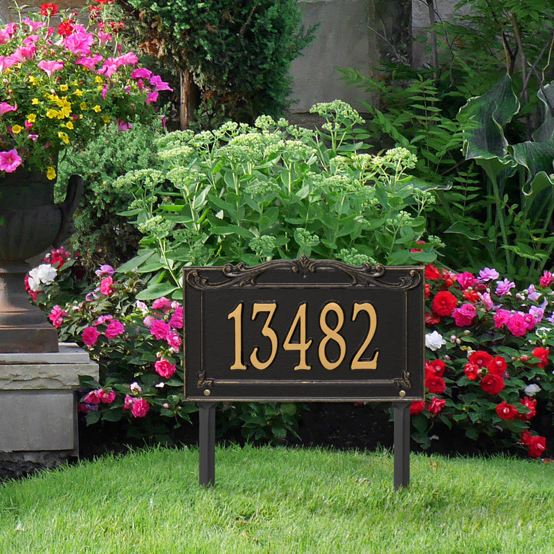 Plaque d'adresse sur 1 ligne Signature Series, Noir, Or, Oui