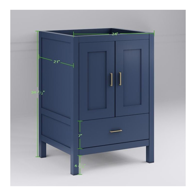 Meuble-lavabo bleu 24 po avec tiroir inférieur