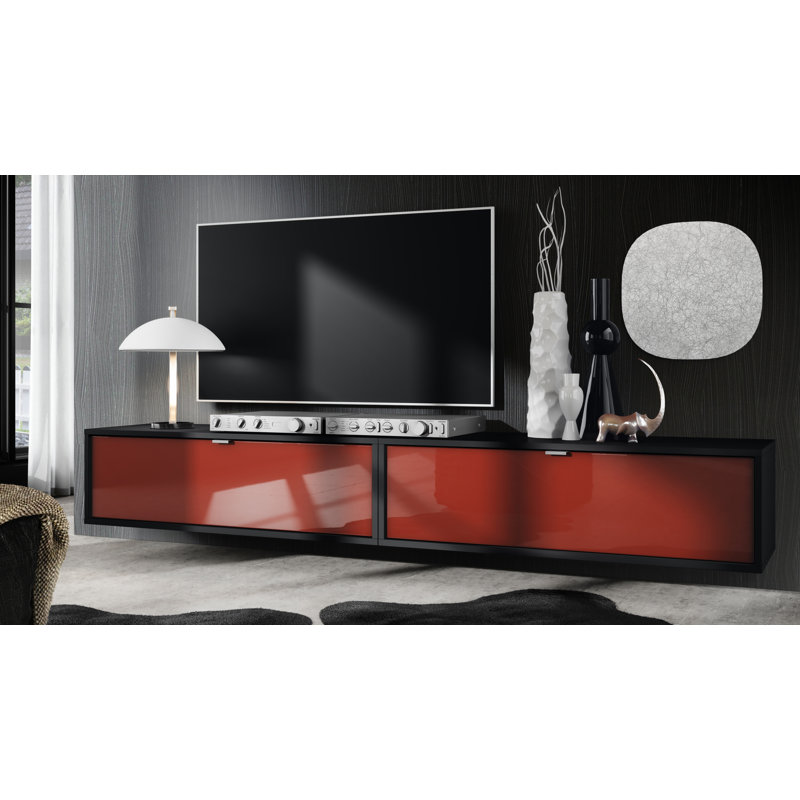 Mccaffrey TV Stand for TVs up to 55", Black/Bordeaux High Gloss