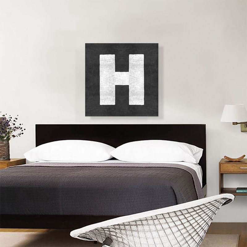 «Chalkboard Alphabet Lettre H», reproduction d'art textuel sur toile tendue, H 26 po x l 26 po x P 0,75 po