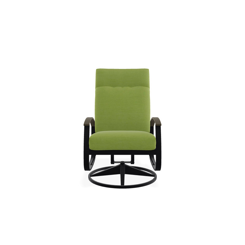 Belle Isle Outdoor Rocker Chair, Canvas Sapphire Blue Sunbrella, Beachwood P40, Textured Black