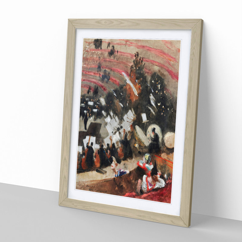 Pasdeloup Orchestra by John Singer Sargent - Framed Print, 36cm H x 27cm W x 2cm D, Oak Framed