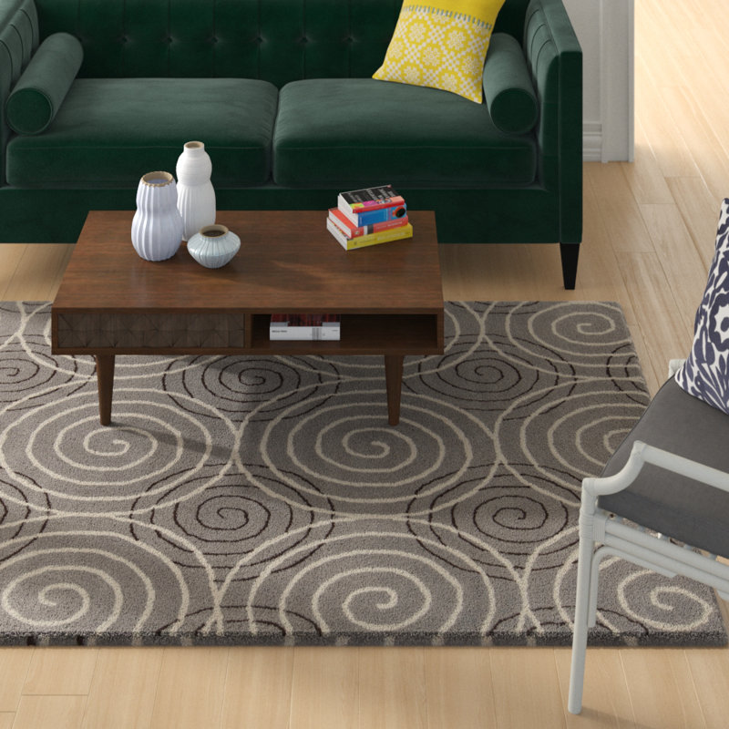Tapis contemporain abstrait en laine touffeté à la main Phair Authentic, Rectangle 5 pi x 7 pi
