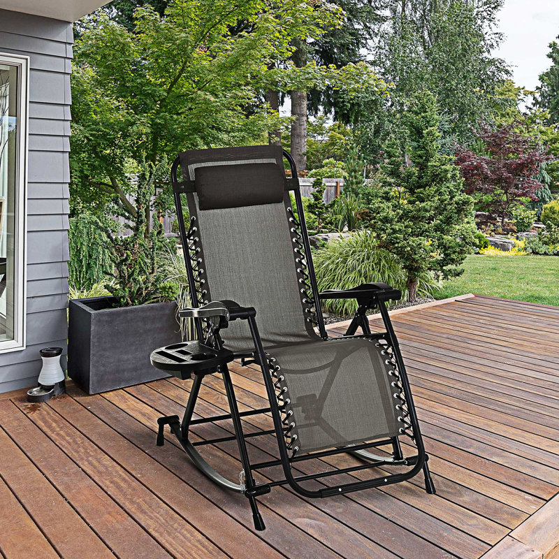 Chaises berçantes inclinables et pliantes pour l'extérieur, Gris