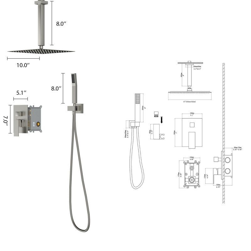 Dual Shower Head 1.8 GPM GPM, Brushed Nickel