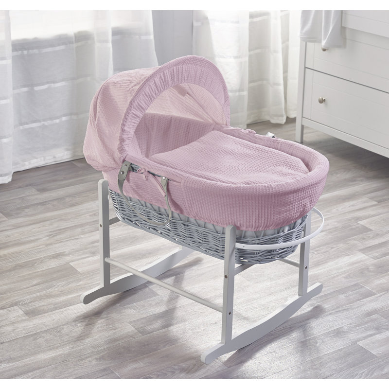 Moses Basket With Stand with Bedding with Mattress