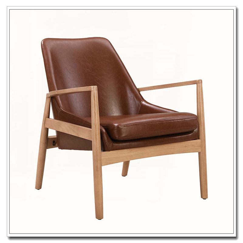Fauteuil rembourré avec cadre en bois massif