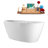 67" Streamline Soaking Glossy White Freestanding Tub and Tray With Internal Drain-101413351