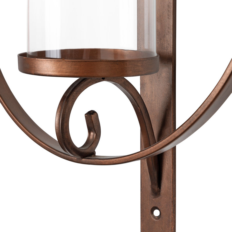 Applique murale en verre 21,75 po Doria, Bronze