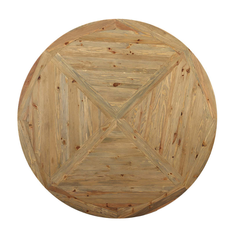 Rustic Farmhouse 71" Reclaimed Pine Wood Round Dining Table