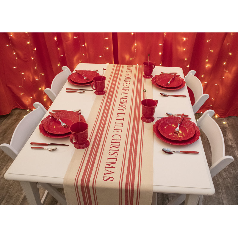 Chemin de table Peppermint Mocha Merry Christmas