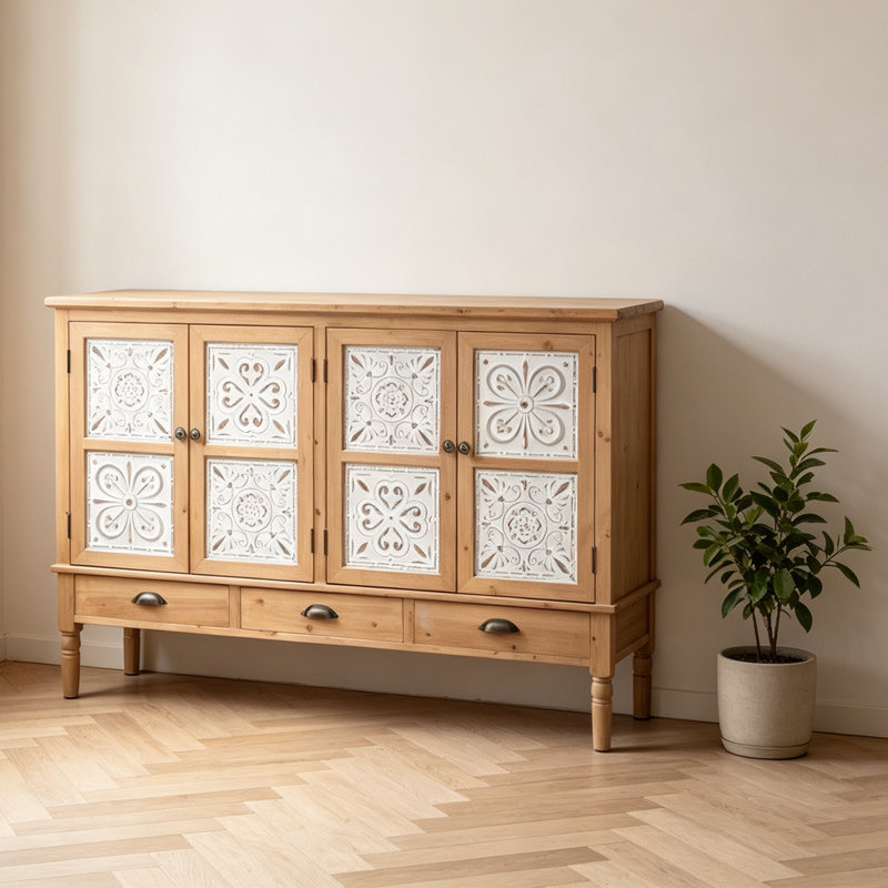 Retro Fir Solid Wood Sideboard