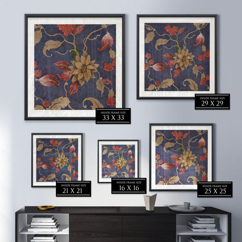 « indigo bijoux i », impression encadrée, H 30,5 po x l 30,5 po x P 1,5 po