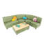 Ensemble 5 pièces de sièges collectifs courbés modulaires pour enfants avec table basse Kid Comfort-124205467