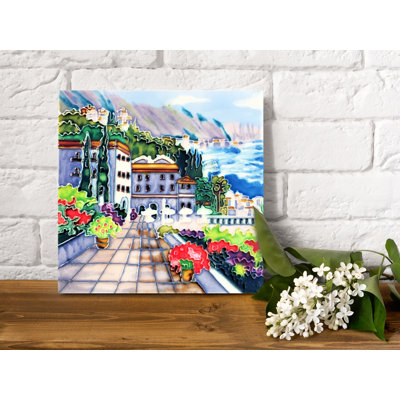 8 in. x 8 in. Hand Painted Ceramic / Porcelain Decorative Accent