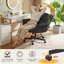 Fauteuil de bureau à dossier moyen en similicuir à pattes croisées, fauteuil de bureau résistant aux égratignures avec accoudoirs réglables et fonction d'inclinaison relevable, fauteuil de direction pivotant à roulettes avec poches de rangement latérales-117671836-130973135