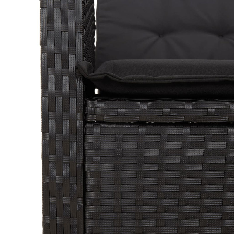 Ensemble repas 2 pièces avec coussins Hokku Designs, H 28 po x L 35,4 po x l 21,7 po, Noir, noir, noir, noir