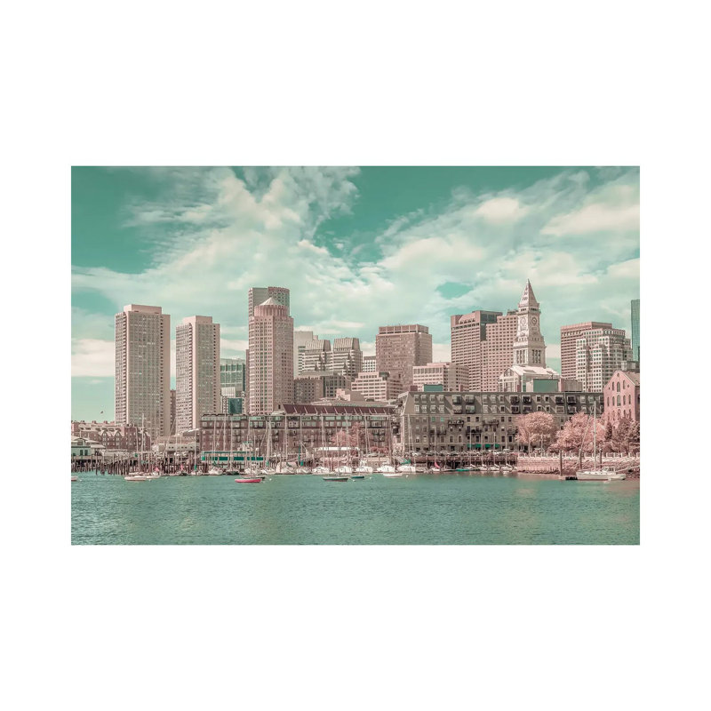 Boston Skyline | Urban by Melanie Viola - Wrapped Canvas Print, 101.6 cm H x 66.04 cm W x 1.91 cm D