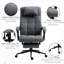 Chaise pivotante à dossier haut gris foncé avec revêtement en lin, hauteur réglable, repose-pieds escamotable et accoudoirs rembourrés pour une efficacité de travail accrue - Bureau gris, dossier, H 44,9 po à 48,75 po, pivotant,