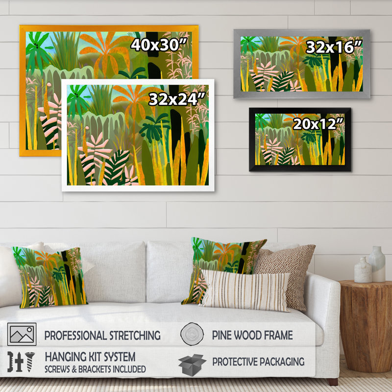 «Blossoming and Vibrant Jungle Flora III», reproduction sur toile, H 24 po x l 32 po x P 1 po