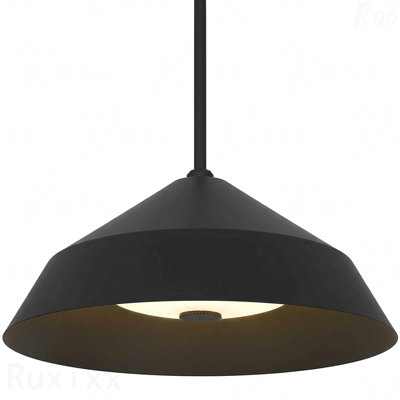 Luminaire suspendu de 14 po de diamètre à DEL intégré, finition noire