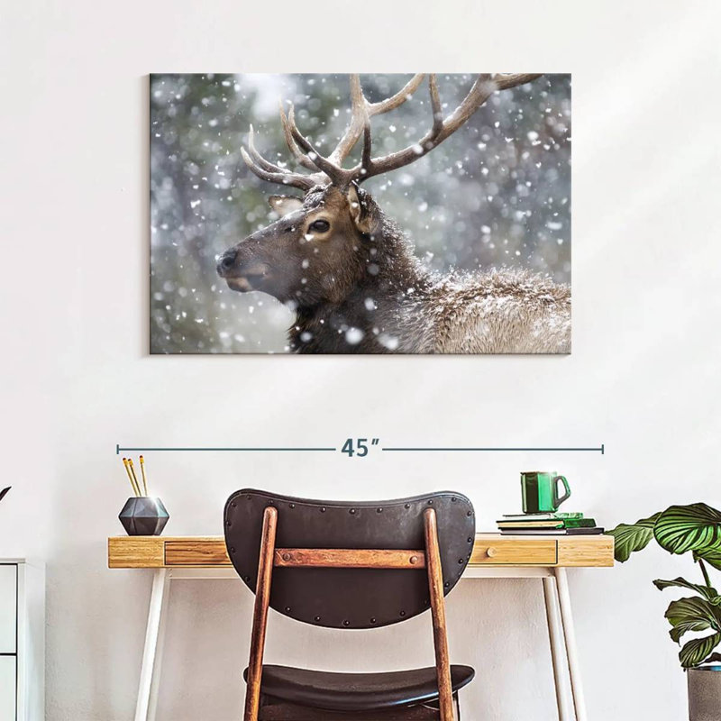 Wapiti d'hiver, H 26 po x l 39 po