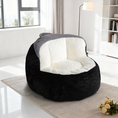 Fauteuil à billes en fausse fourrure