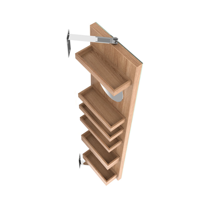 Cosmos Solid Wood Wall Bathroom Shelves, Natural Oak