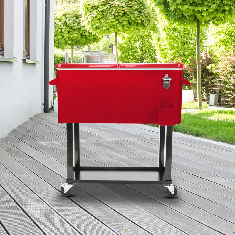 80 pte Armoire de rangement pour l'extérieur, Rouge / Noir
